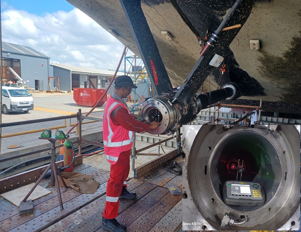 Stern tube inline bore alignment on site